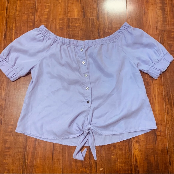 Urban Outfitters Noisy May Off Shoulder Tie Shirt - Picture 5 of 6